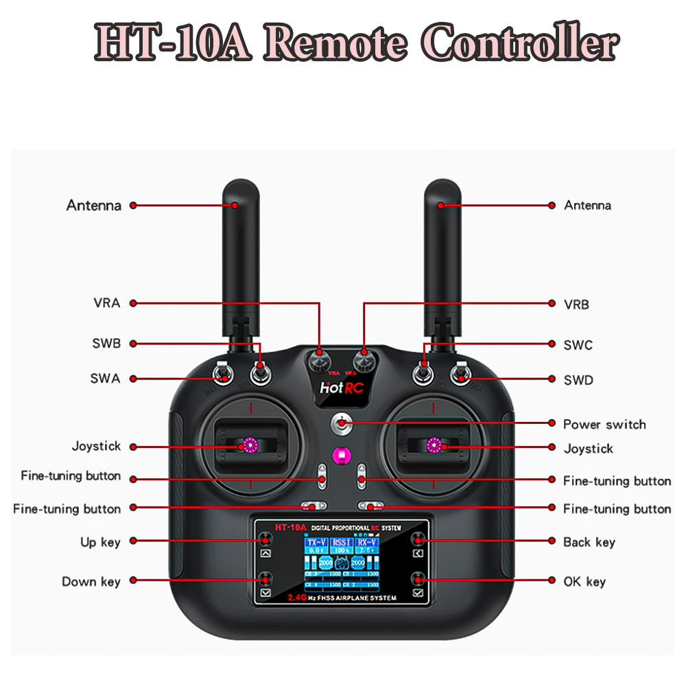 Hotrc HT-10A 2.4G 10CH送信機 F10A - Rc Helicopter Remote Control のレビューと価格
